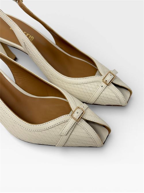 Décolleté Slingback Beige con Tacco  Scarpe da Donna Eleganti IL LACCIO | R1606INTAGLIATO+NAPPAMILK